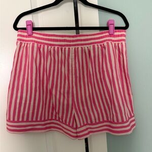 Sezane Norberto Shorts Pink And Ecru Stripes - Size 10